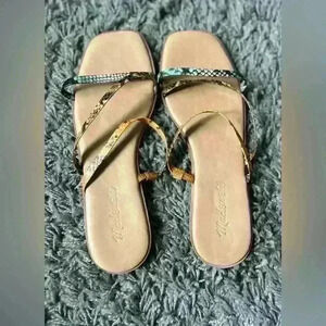 Madewell Snakeskin Slip On Sandals Size 7